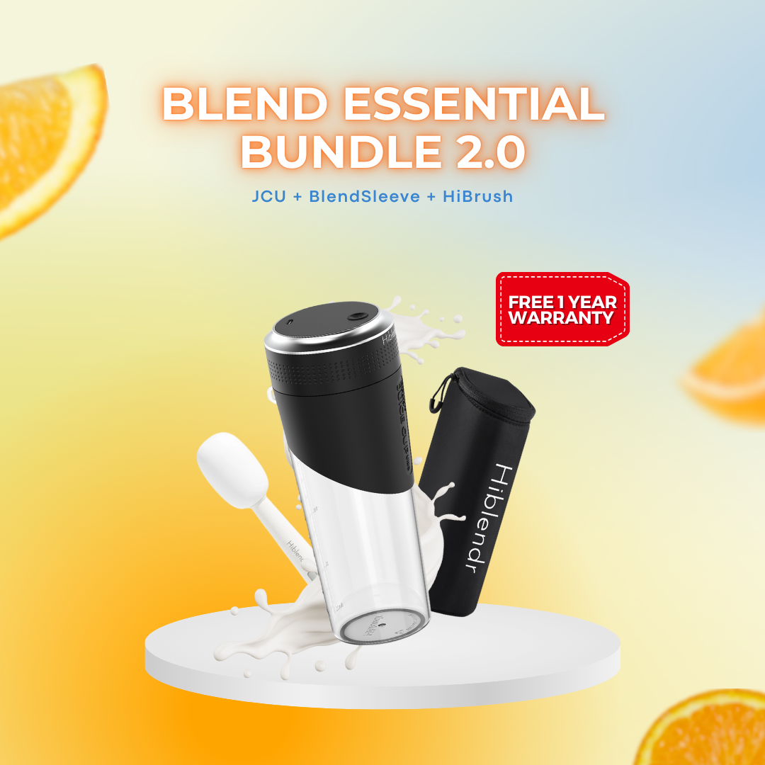 Ultra Blend Essential Bundle 2.0: Juice Cup Ultra + Sleeve + Hibrush + Free Warranty Extension 1 Year